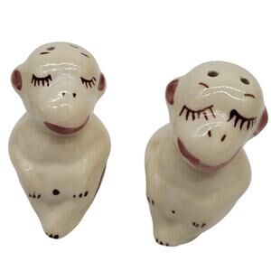 2 Monkey Ceramic Figurine - 2"